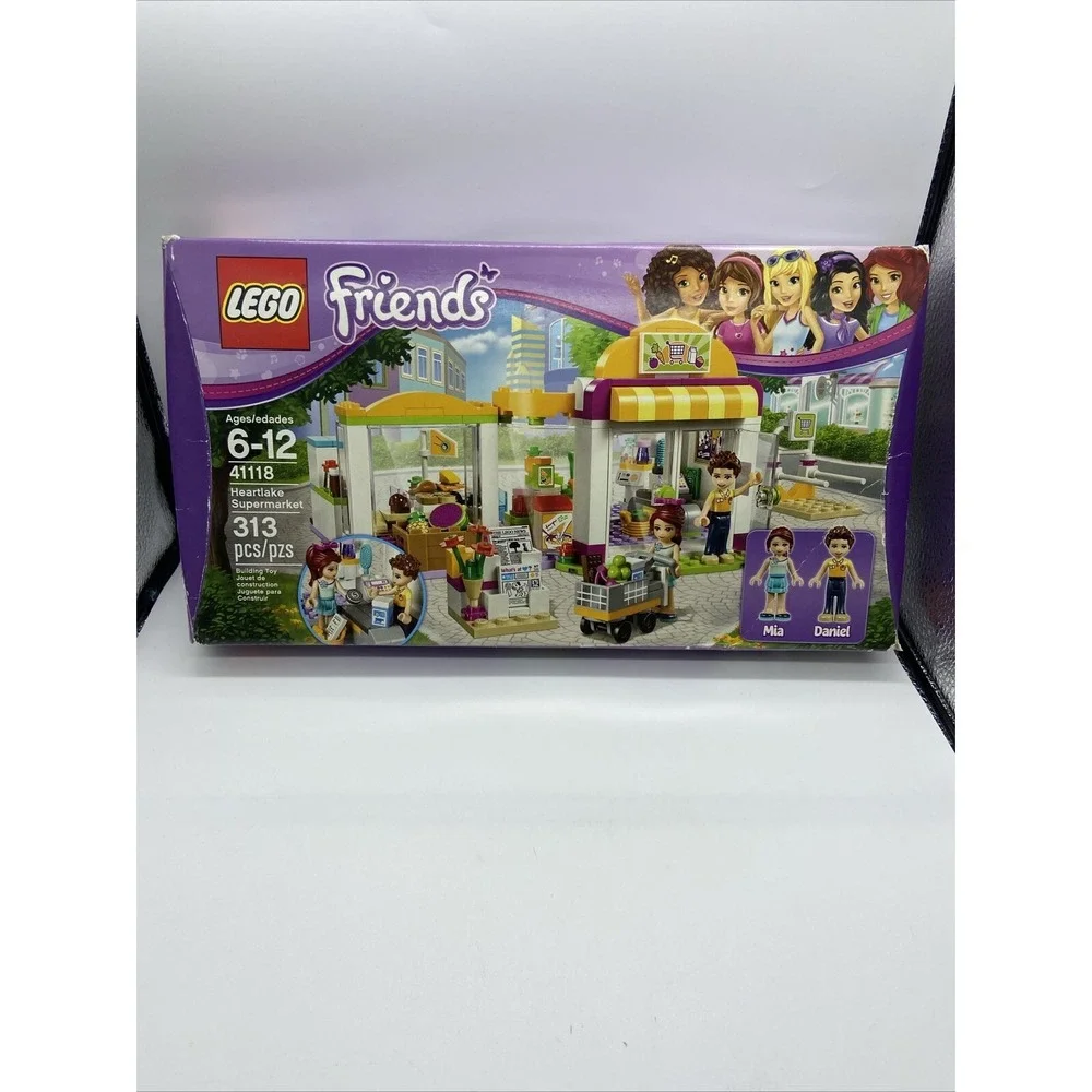LEGO Friends Heartlake Supermarket 41118 Mia Daniel Mini-Dolls 313 Pcs Open Box